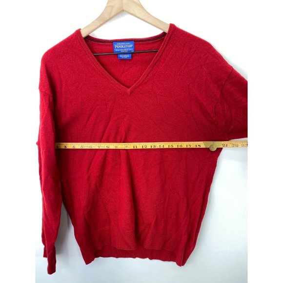 Pendleton V Neck Long Sleeve Solid Sweater Red S - Picture 4 of 5